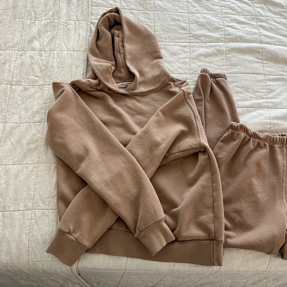 Beige Hoodie and Jogger SET